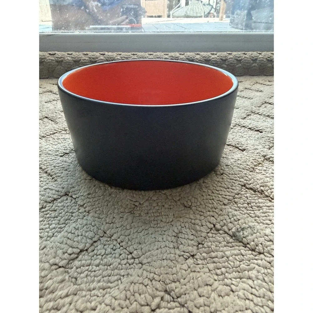 Rae Dunn - Halloween Pet Bowl - BLACK & ORANGE